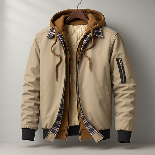 Herren Jacke mit Kapuze und gesteppter Innenseite