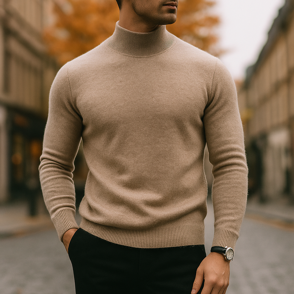 Herren Pullover mit Halb-Rollkragen