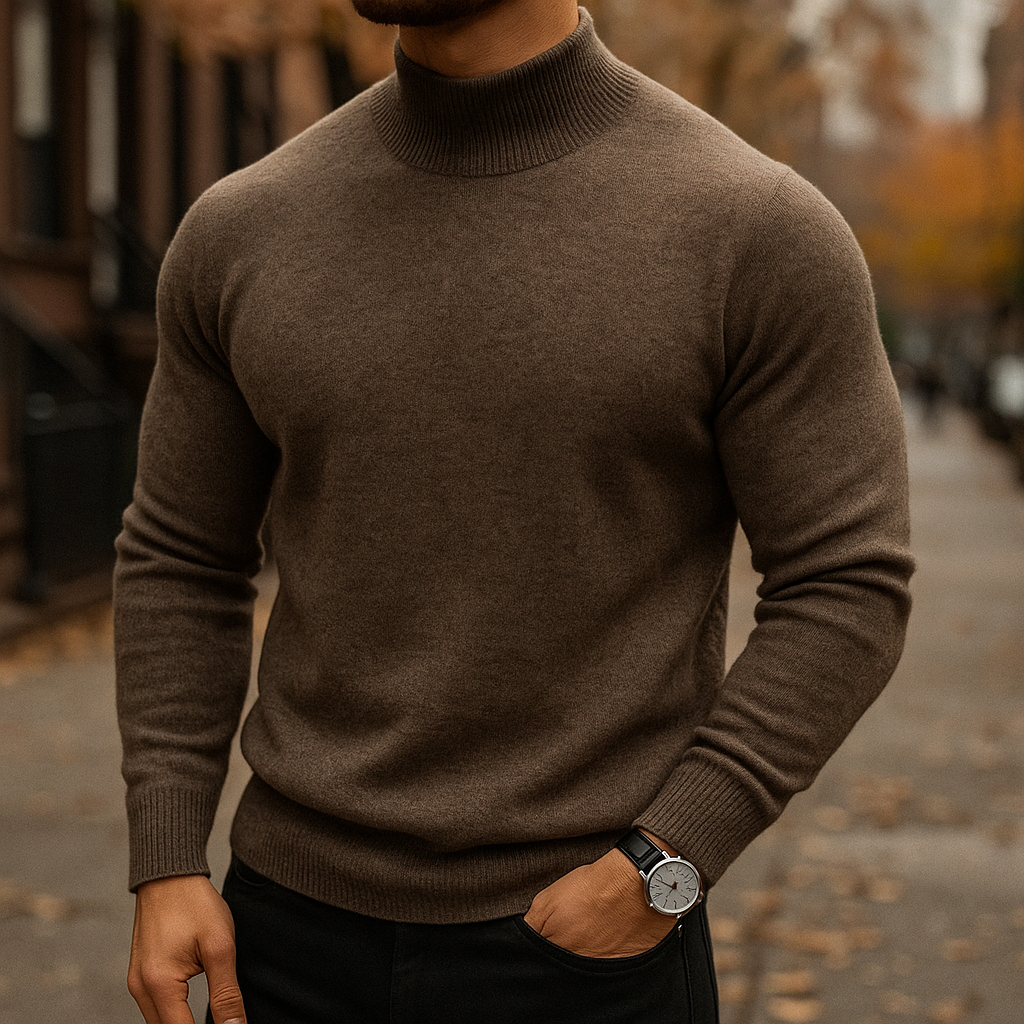 Herren Pullover mit Halb-Rollkragen