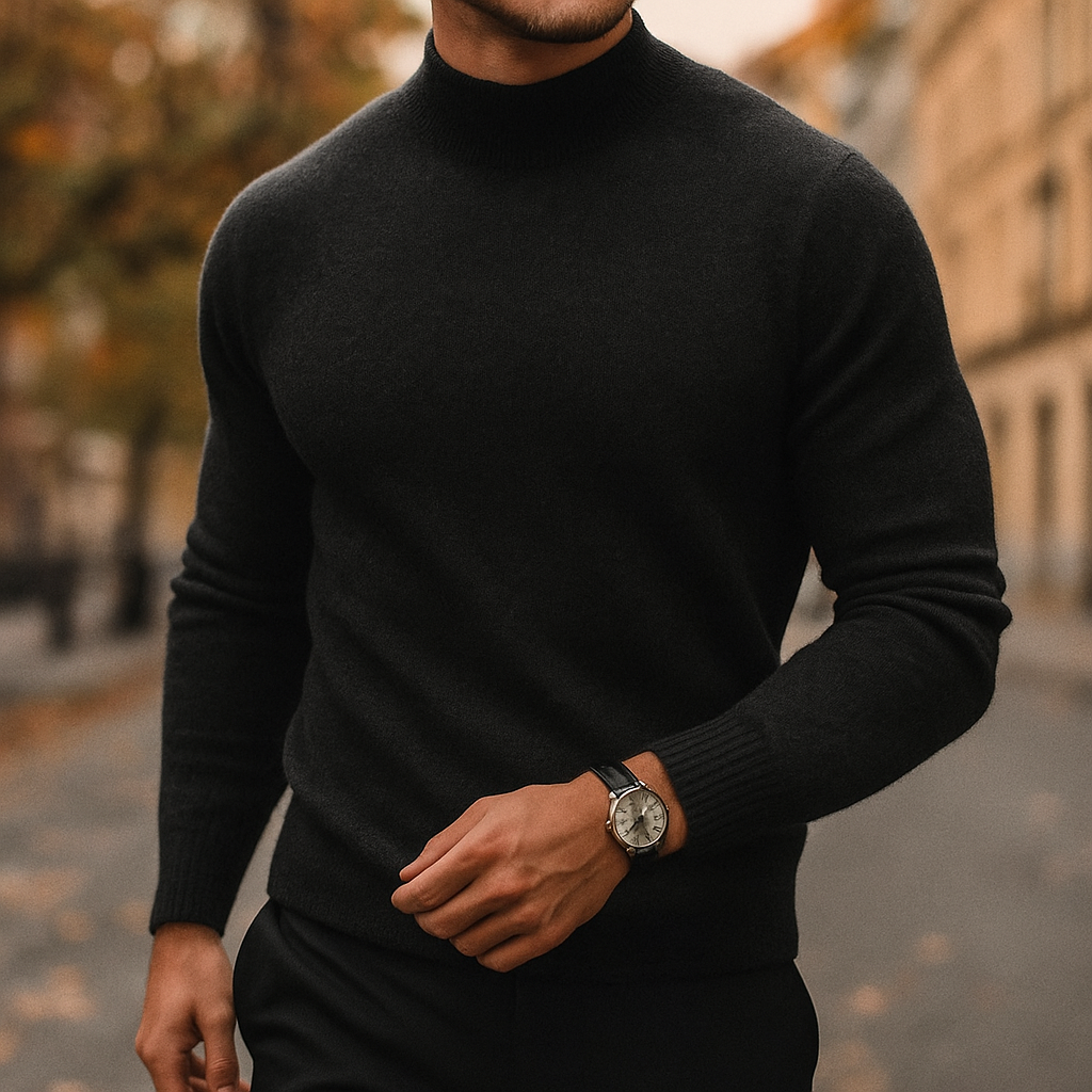 Herren Pullover mit Halb-Rollkragen