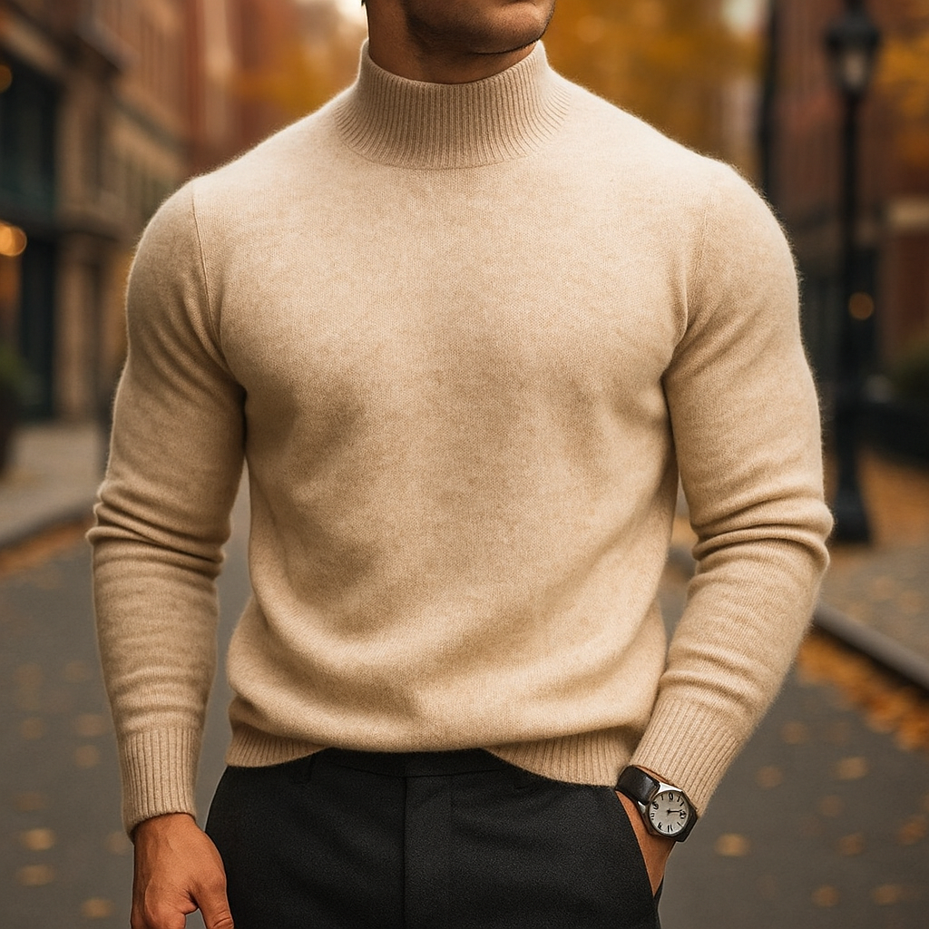 Herren Pullover mit Halb-Rollkragen