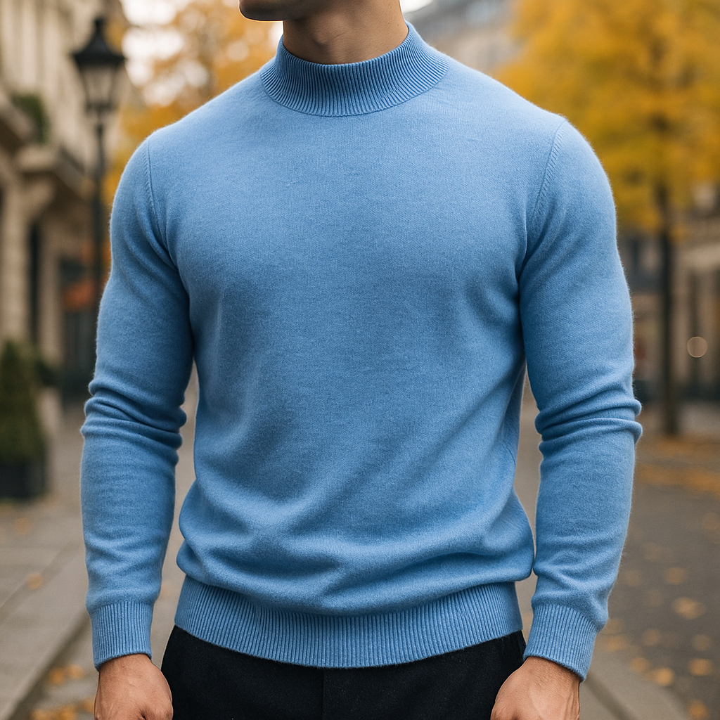 Herren Pullover mit Halb-Rollkragen