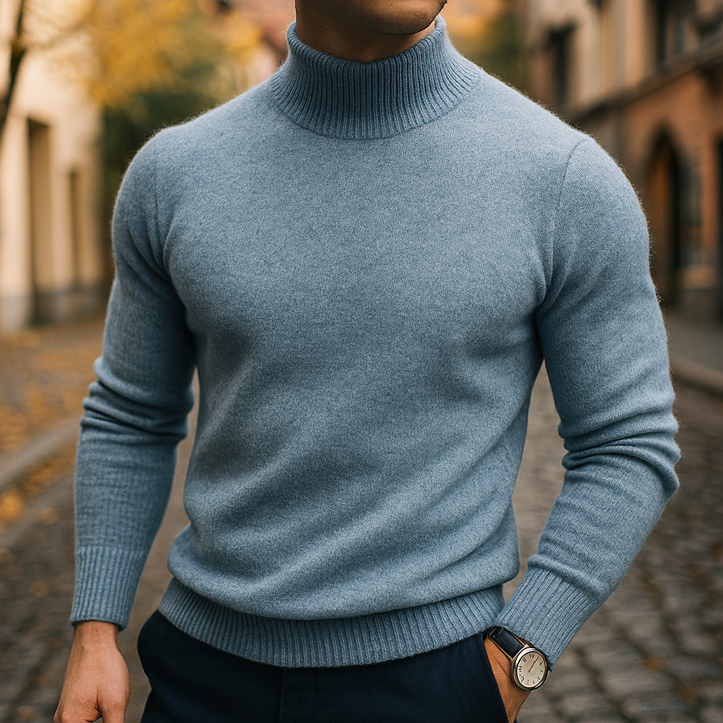 Herren Pullover mit Halb-Rollkragen
