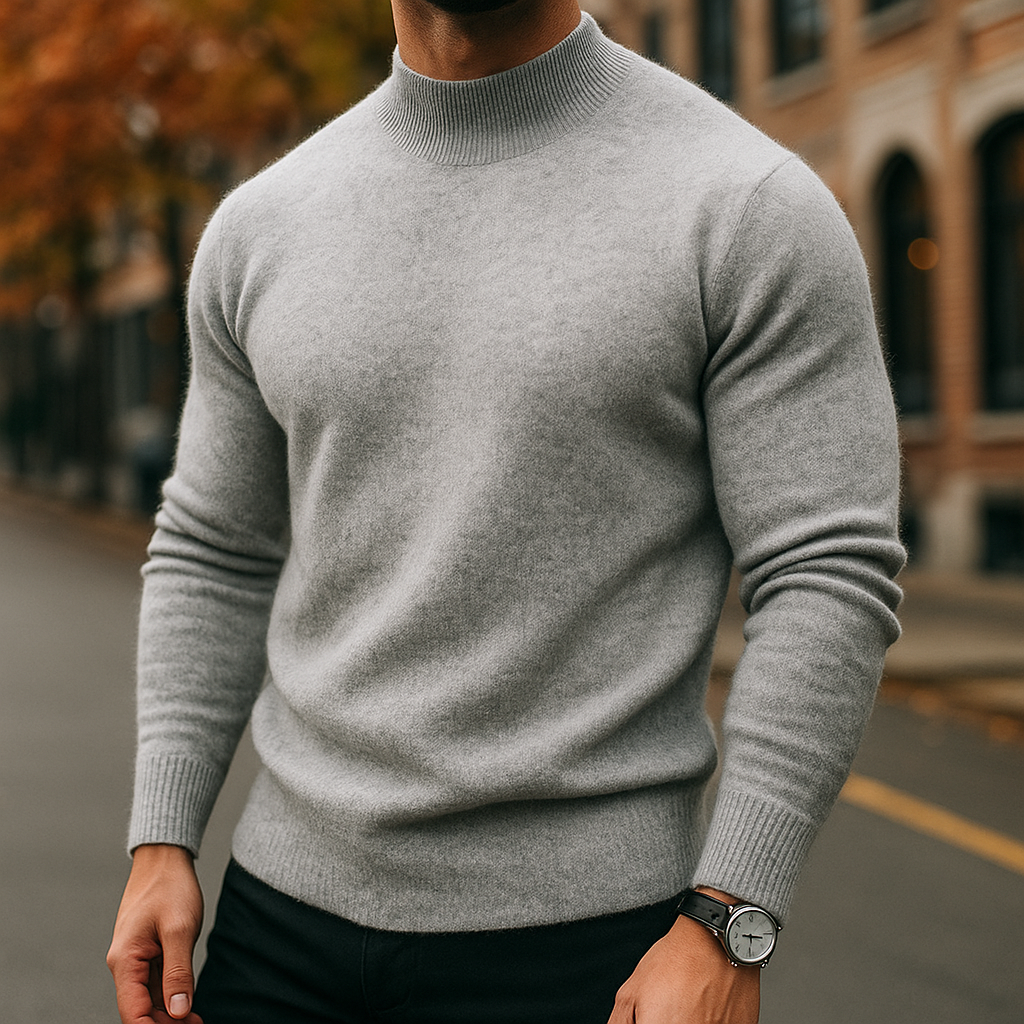 Herren Pullover mit Halb-Rollkragen