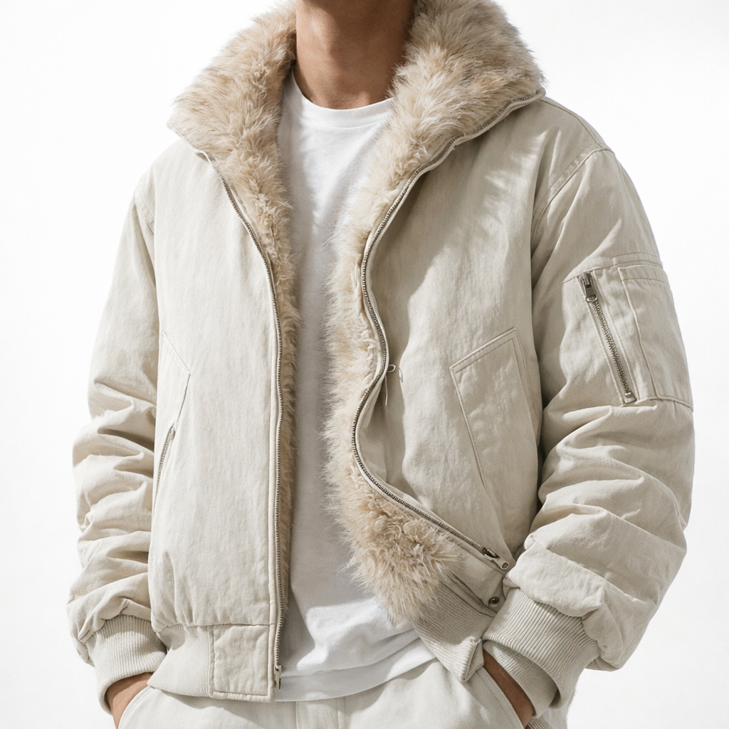 Herren Jacke mit warmer Fütterung und Zip-Taschen