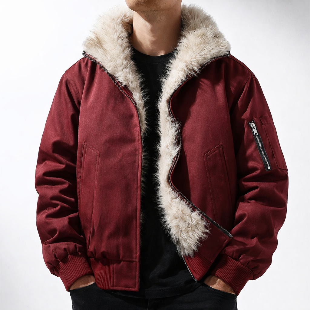 Herren Jacke mit warmer Fütterung und Zip-Taschen