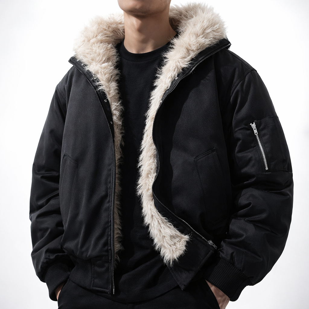Herren Jacke mit warmer Fütterung und Zip-Taschen