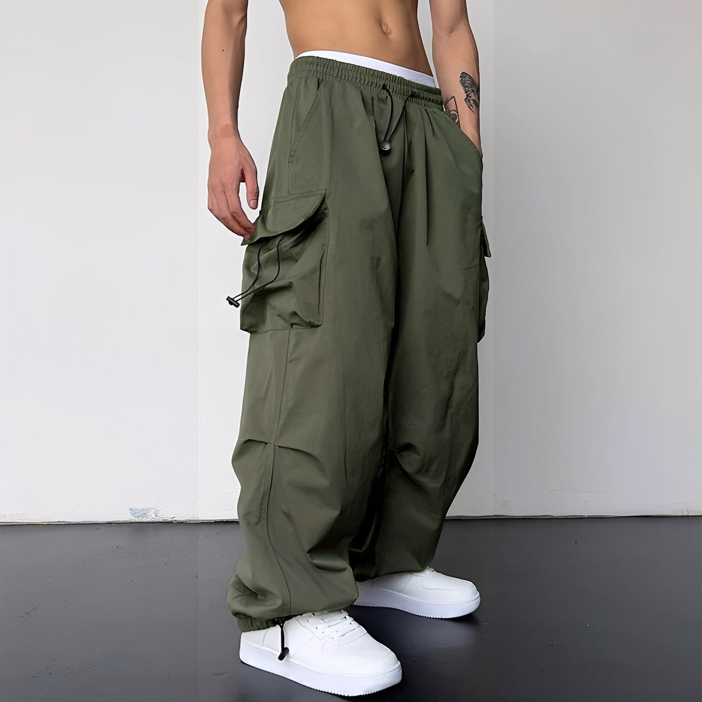 Baggy-Cargohose Herren Oversize Freizeit Streetwear