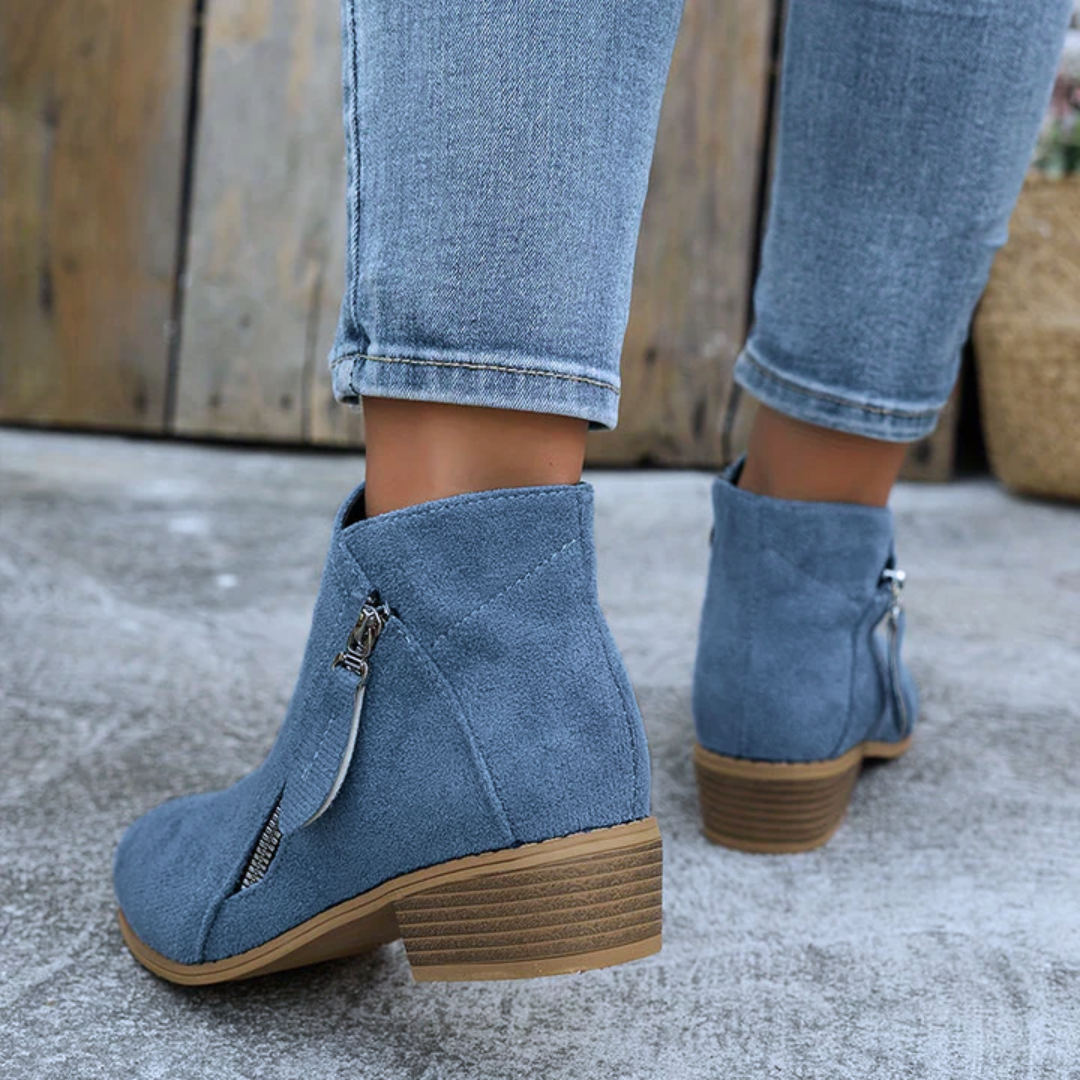Damen Stiefeletten mit Seitenreißverschluss und gepolsterter Sohle