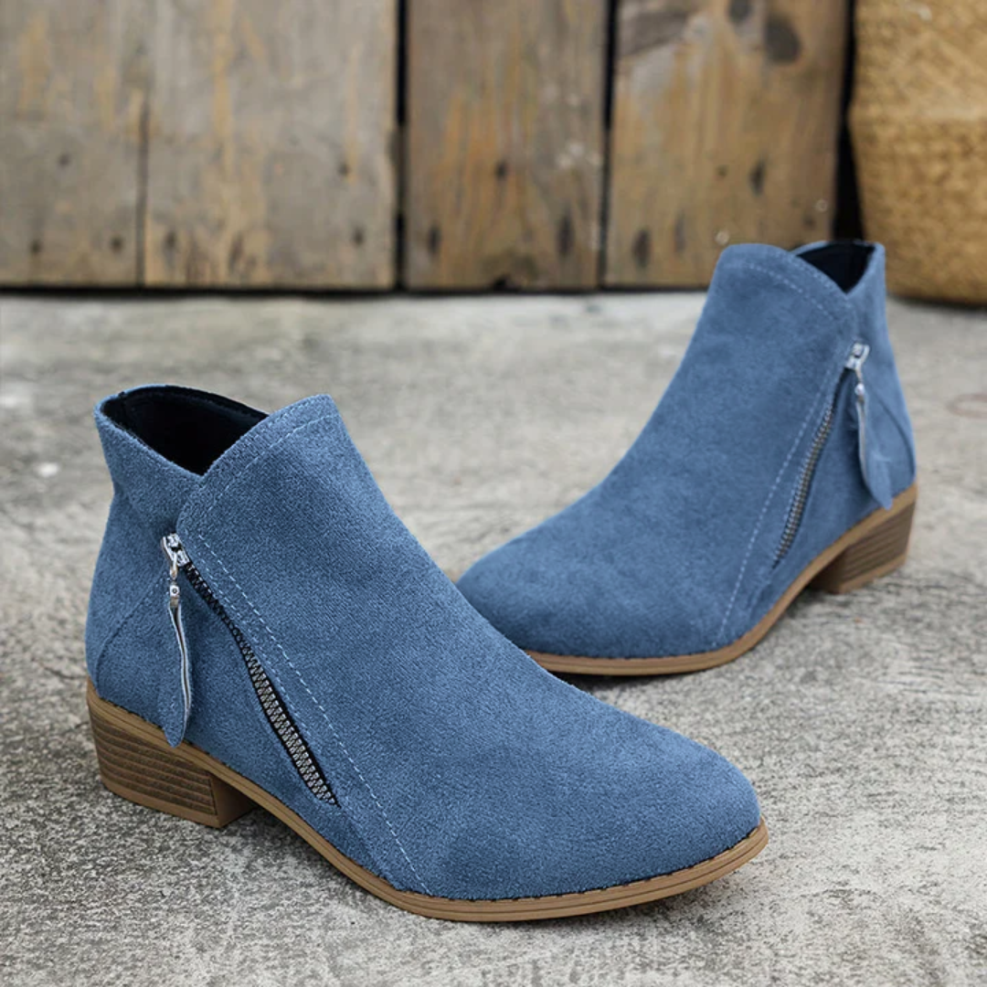 Damen Stiefeletten mit Seitenreißverschluss und gepolsterter Sohle