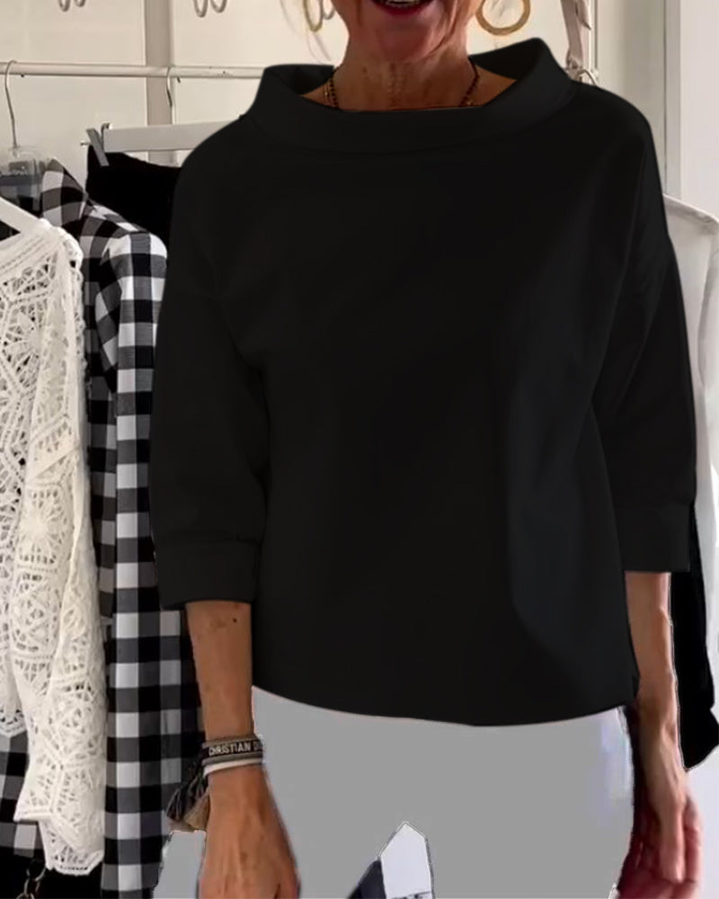 Damen Elegantes Oberteil Slim Fit Business Freizeit