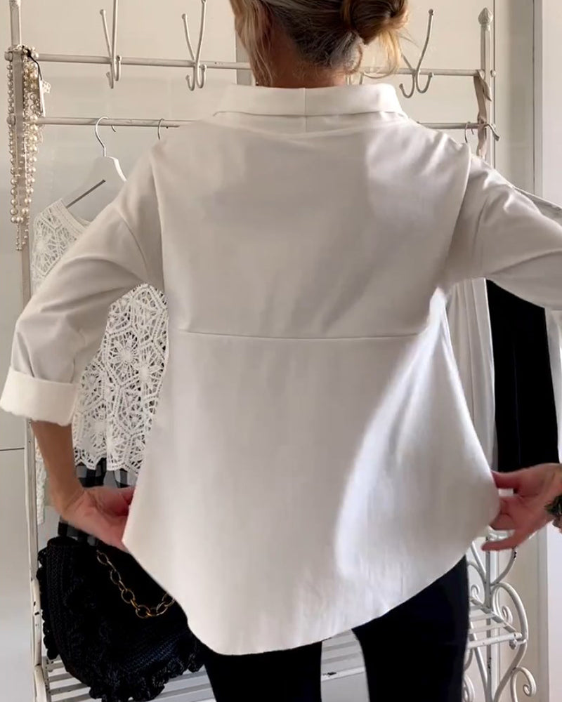 Damen Elegantes Oberteil Slim Fit Business Freizeit