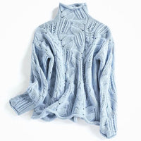 Damen Rollkragenpullover mit Zopfmuster