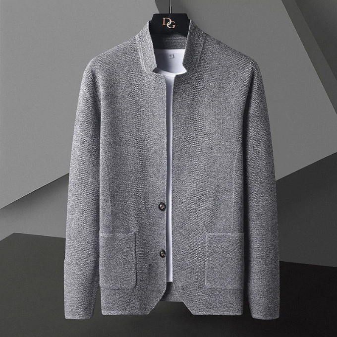 Herren Jacke mit kragenloser Silhouette