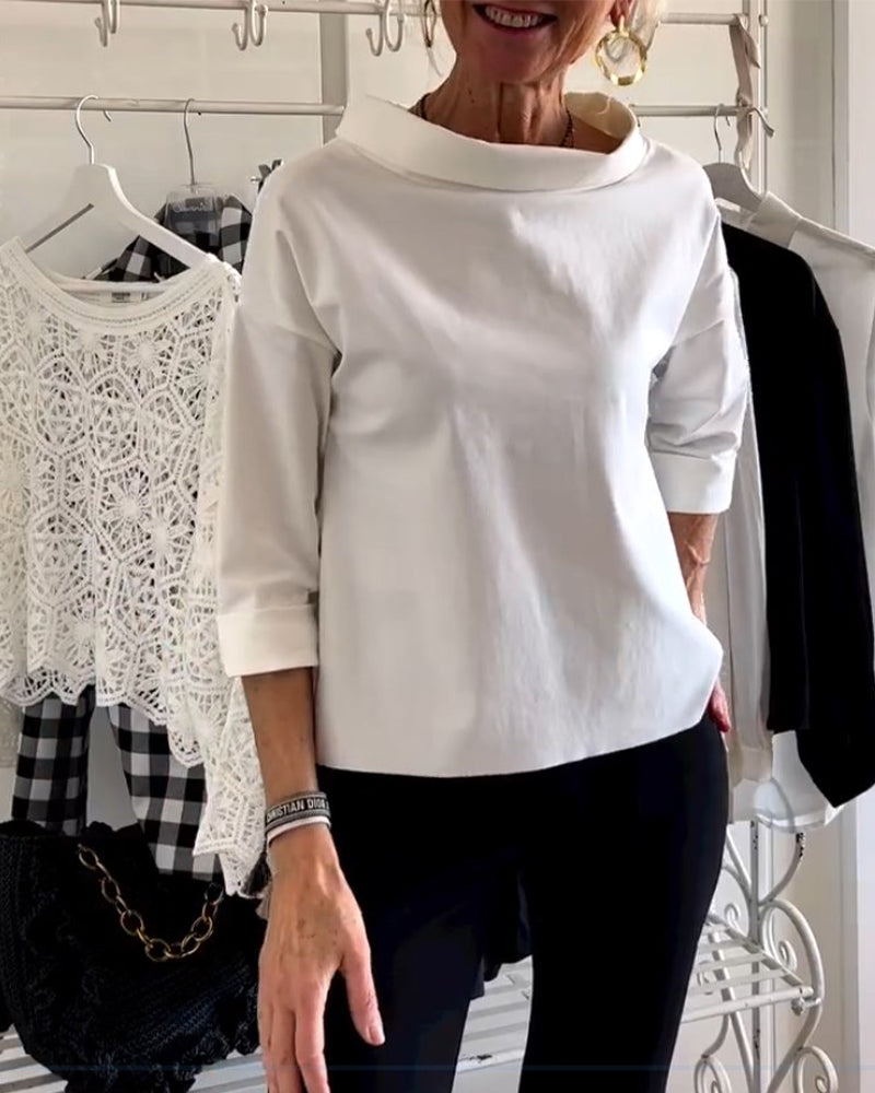 Damen Elegantes Oberteil Slim Fit Business Freizeit
