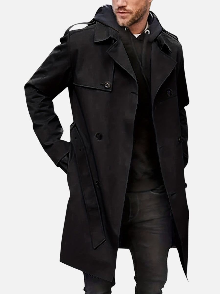 Herren Trenchcoat zweireihig mit Rückengürtel