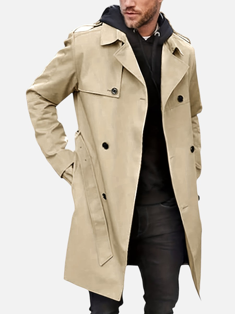 Herren Trenchcoat zweireihig mit Rückengürtel