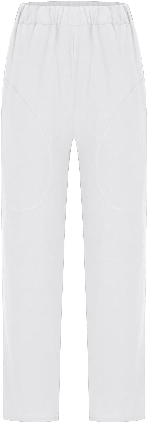 Damen Leinenhose Relaxed Fit Casual Elegant