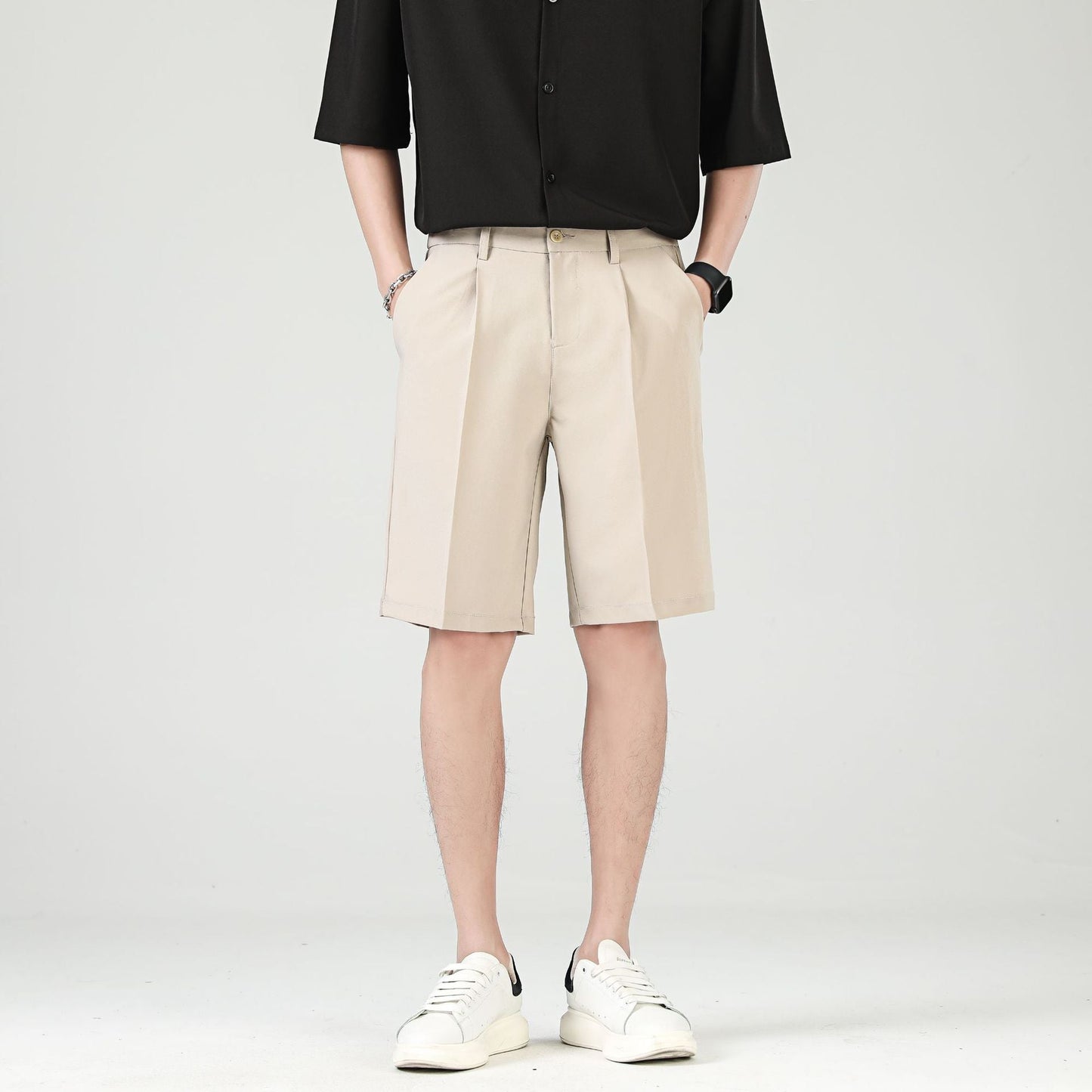 Chino Shorts Herren Gerade Smart Casual Frühling & Sommer