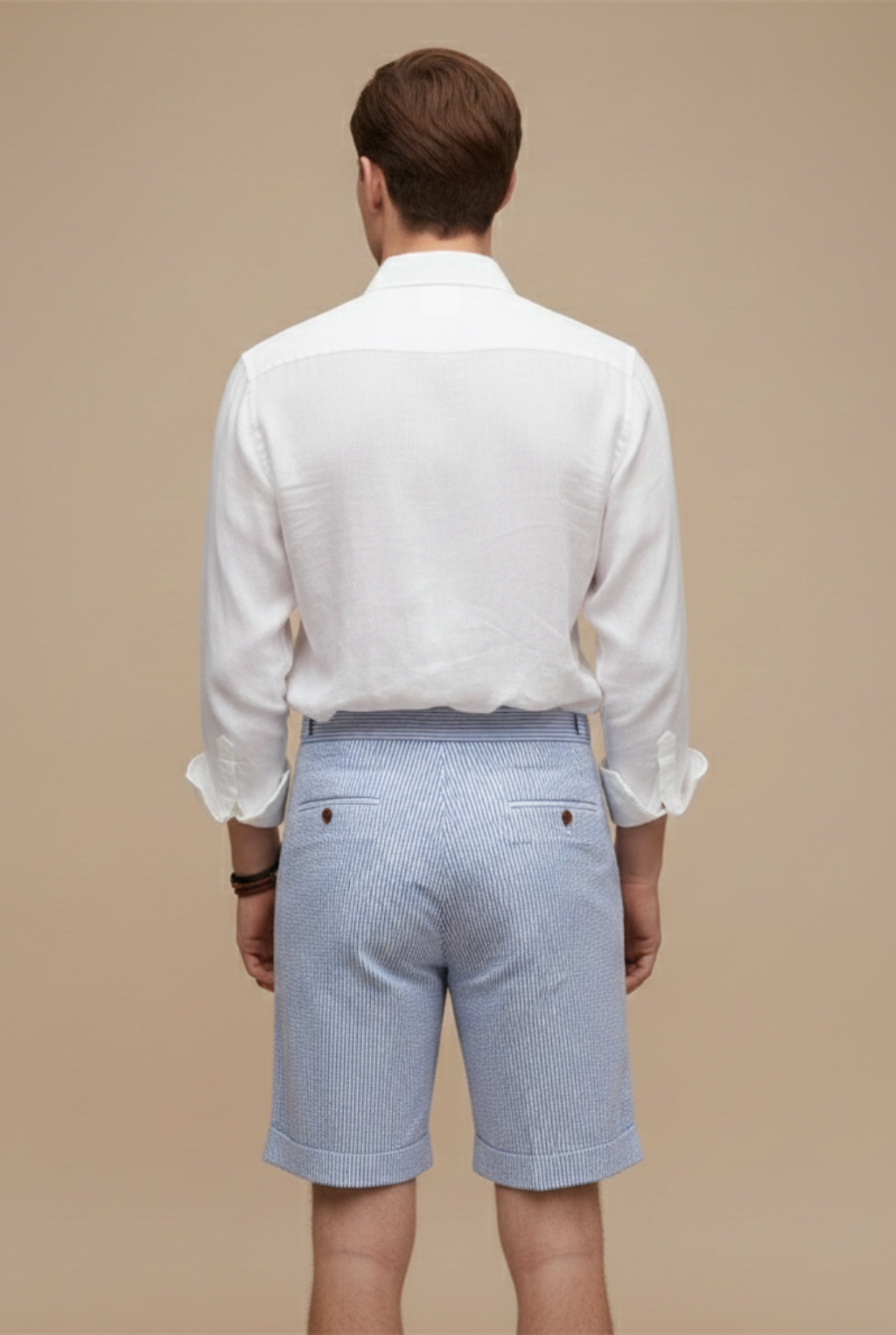 Chino Shorts Herren Hochtailliert Gestreift Freizeit Sommer