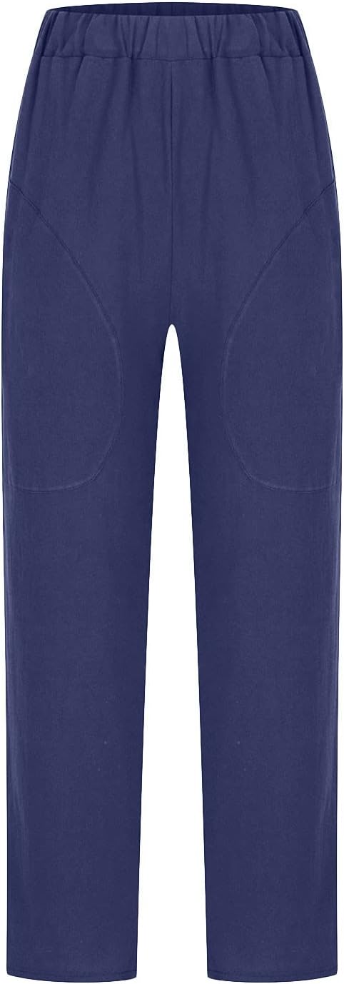 Damen Leinenhose Relaxed Fit Casual Elegant