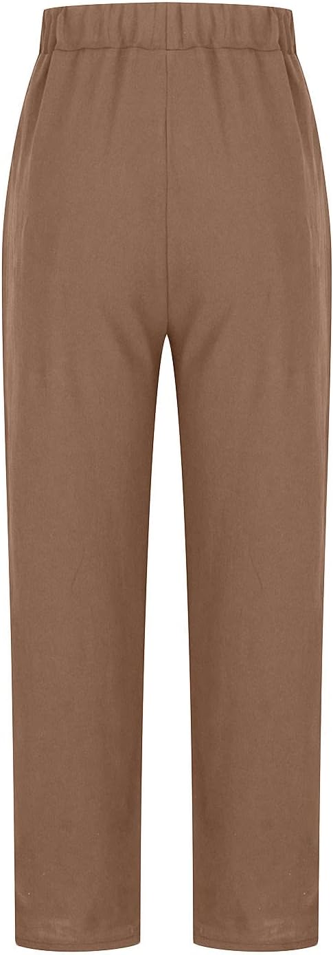 Damen Leinenhose Relaxed Fit Casual Elegant