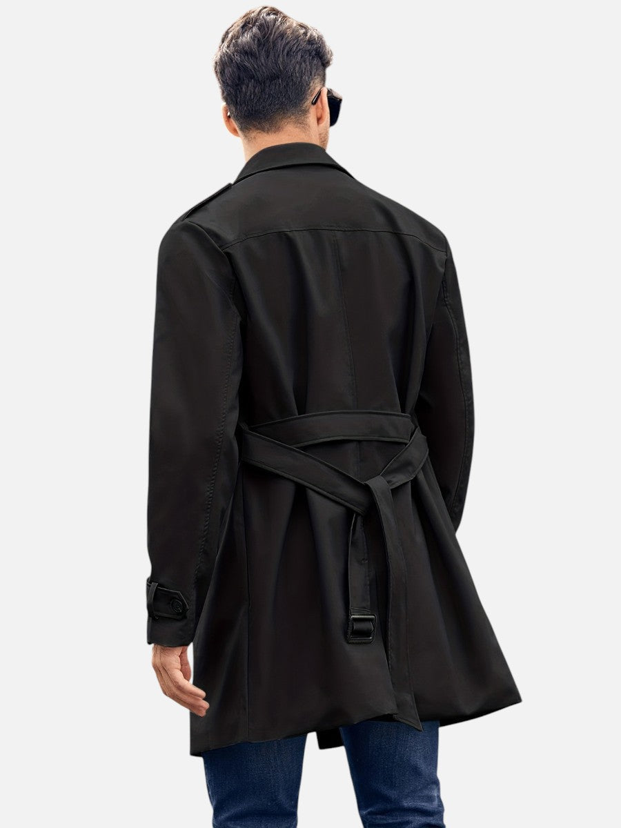 Herren Trenchcoat zweireihig mit Rückengürtel