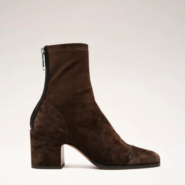 Damen Stiefeletten mit eckiger Zehenform und Seitenreißverschluss