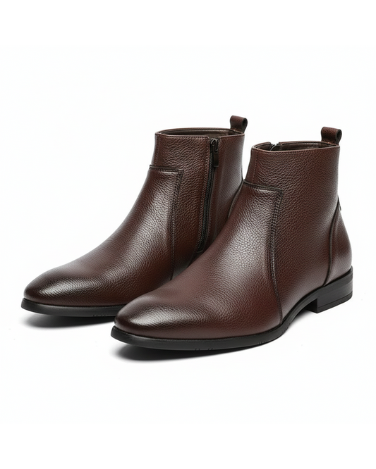 Herren Stiefel in Lederoptik mit Seitenreißverschluss