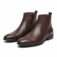 Herren Stiefel in Lederoptik mit Seitenreißverschluss