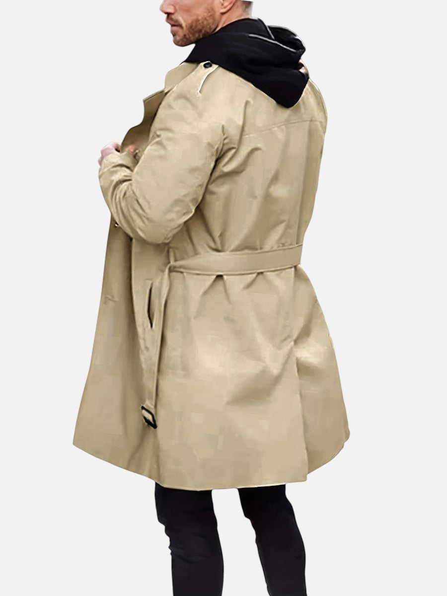 Herren Trenchcoat zweireihig mit Rückengürtel