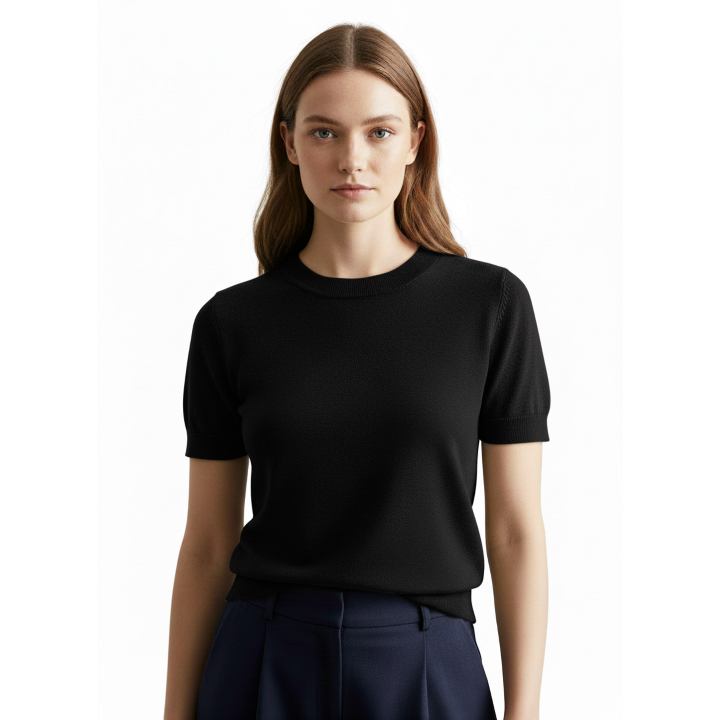 T-Shirt Damen Slim Fit Casual Rundhals Kurzarm