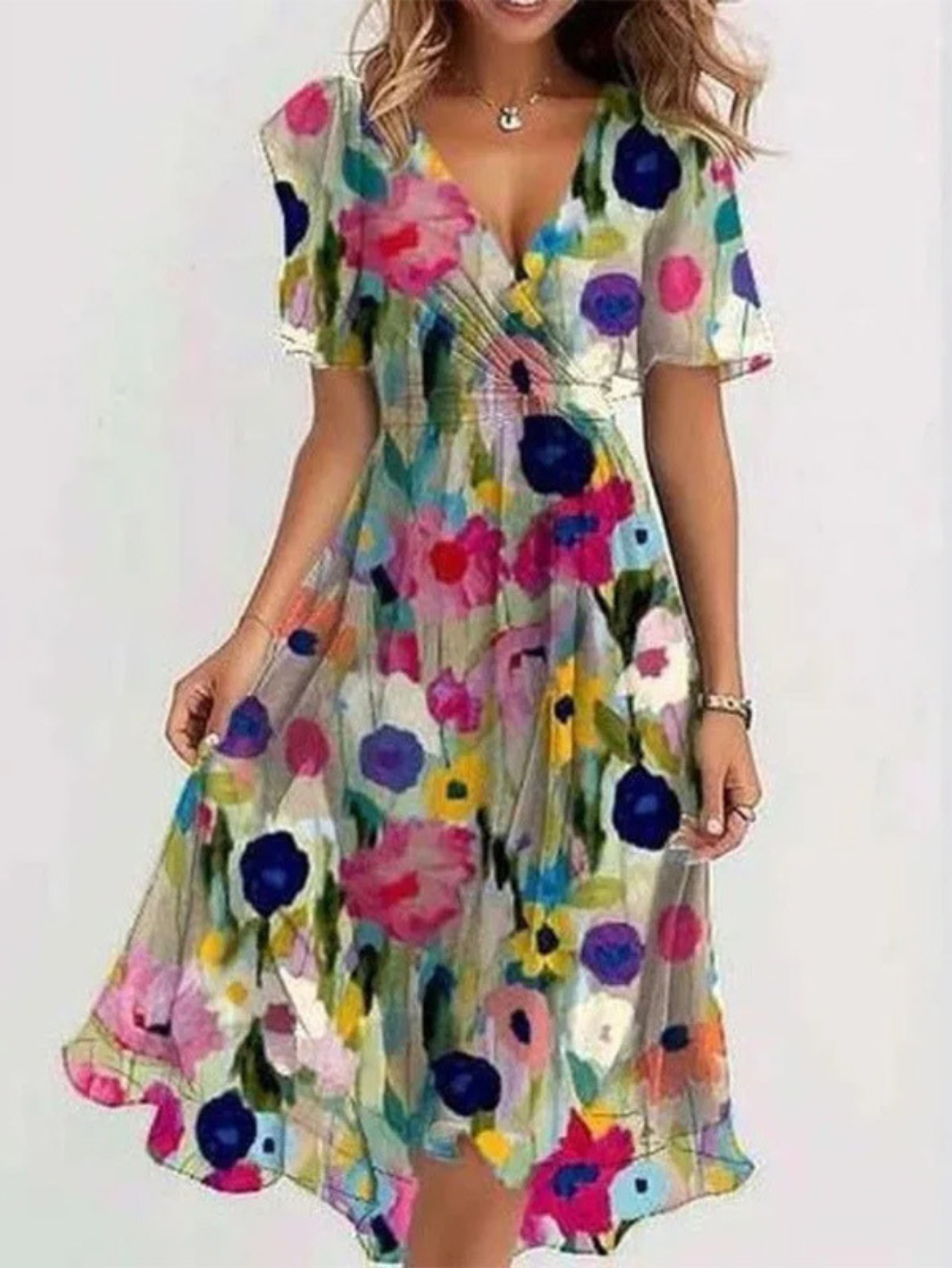 Sommerkleid Damen Boho Maxikleid Relaxed Fit Freizeit