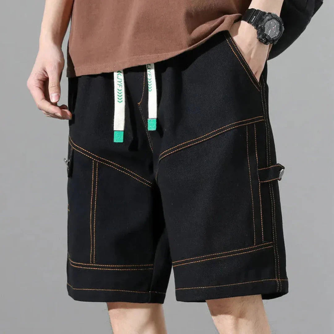 Cargo-Shorts Herren Relaxed Fit Freizeit mit Kordelzug und Taschen