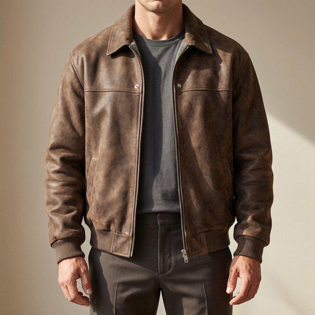 Herren Jacke mit tailliertem Schnitt und Hardware-Akzenten