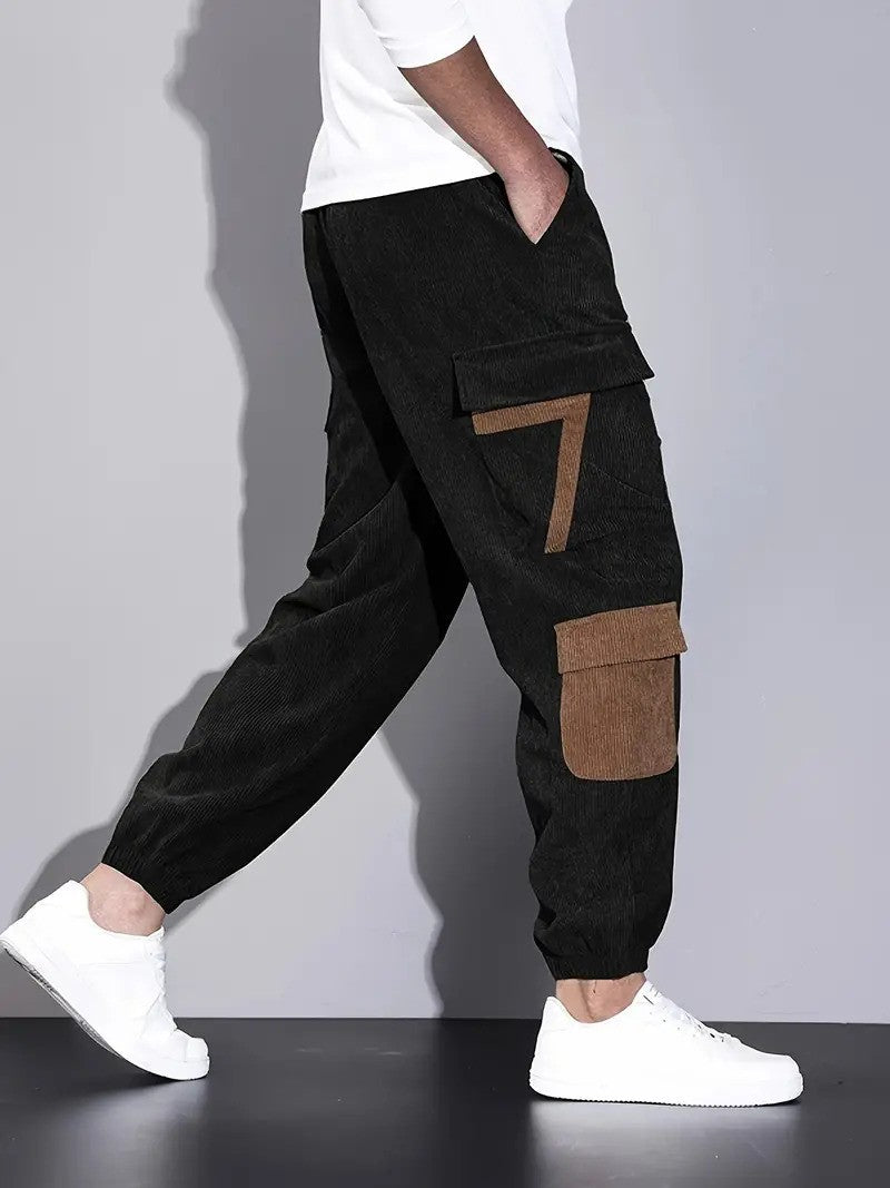 Cargohose Herren Lässiger Schnitt Bequeme Hose für Freizeit & Saison aus Cord