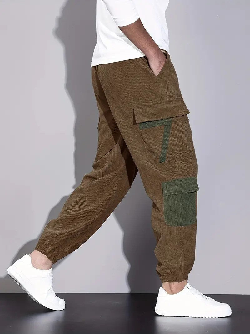 Cargohose Herren Lässiger Schnitt Bequeme Hose für Freizeit & Saison aus Cord