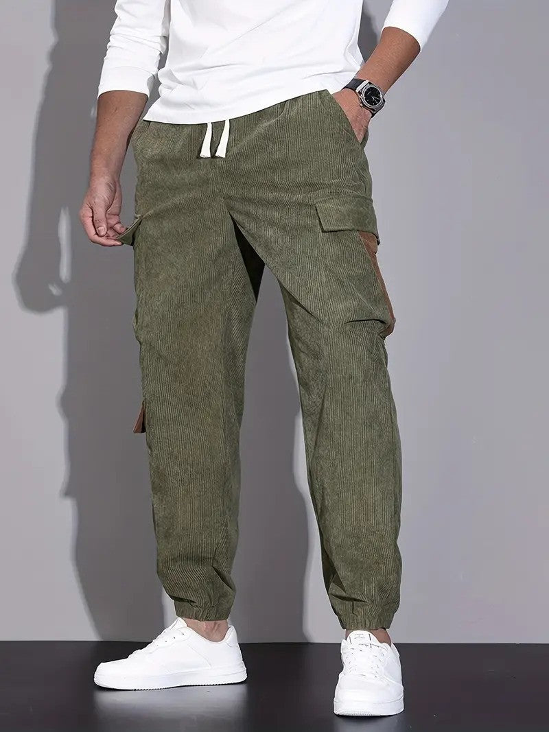 Cargohose Herren Lässiger Schnitt Bequeme Hose für Freizeit & Saison aus Cord