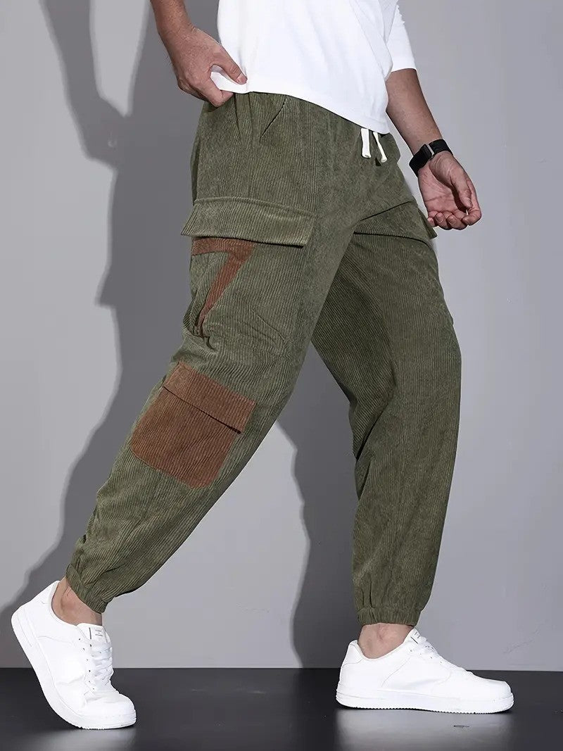 Cargohose Herren Lässiger Schnitt Bequeme Hose für Freizeit & Saison aus Cord
