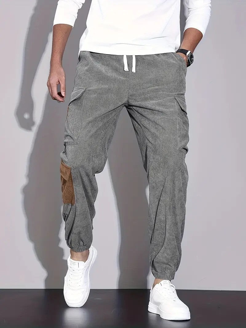 Cargohose Herren Lässiger Schnitt Bequeme Hose für Freizeit & Saison aus Cord