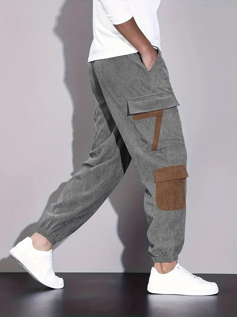 Cargohose Herren Lässiger Schnitt Bequeme Hose für Freizeit & Saison aus Cord