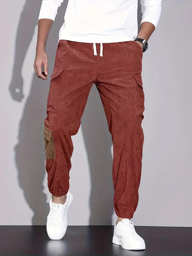 Cargohose Herren Lässiger Schnitt Bequeme Hose für Freizeit & Saison aus Cord