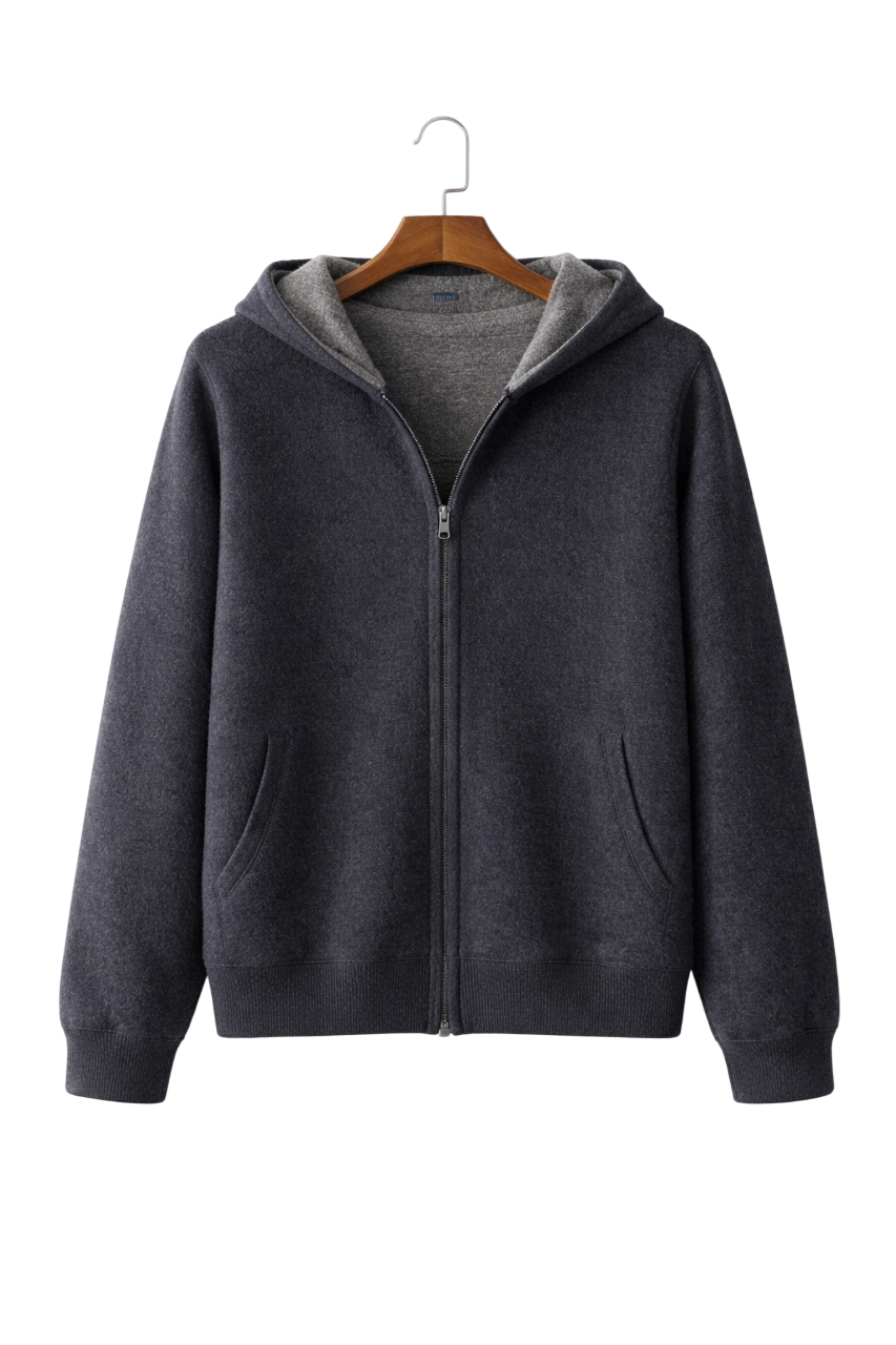 Herren Wende-Hoodie mit Reißverschluss und Seitentaschen