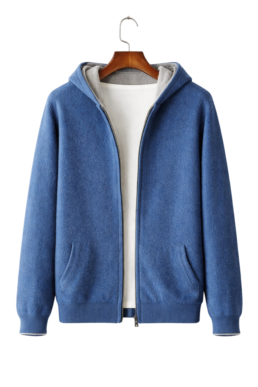 Herren Wende-Hoodie mit Reißverschluss und Seitentaschen