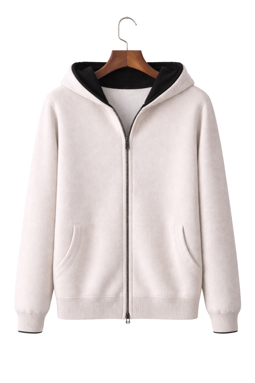 Herren Wende-Hoodie mit Reißverschluss und Seitentaschen