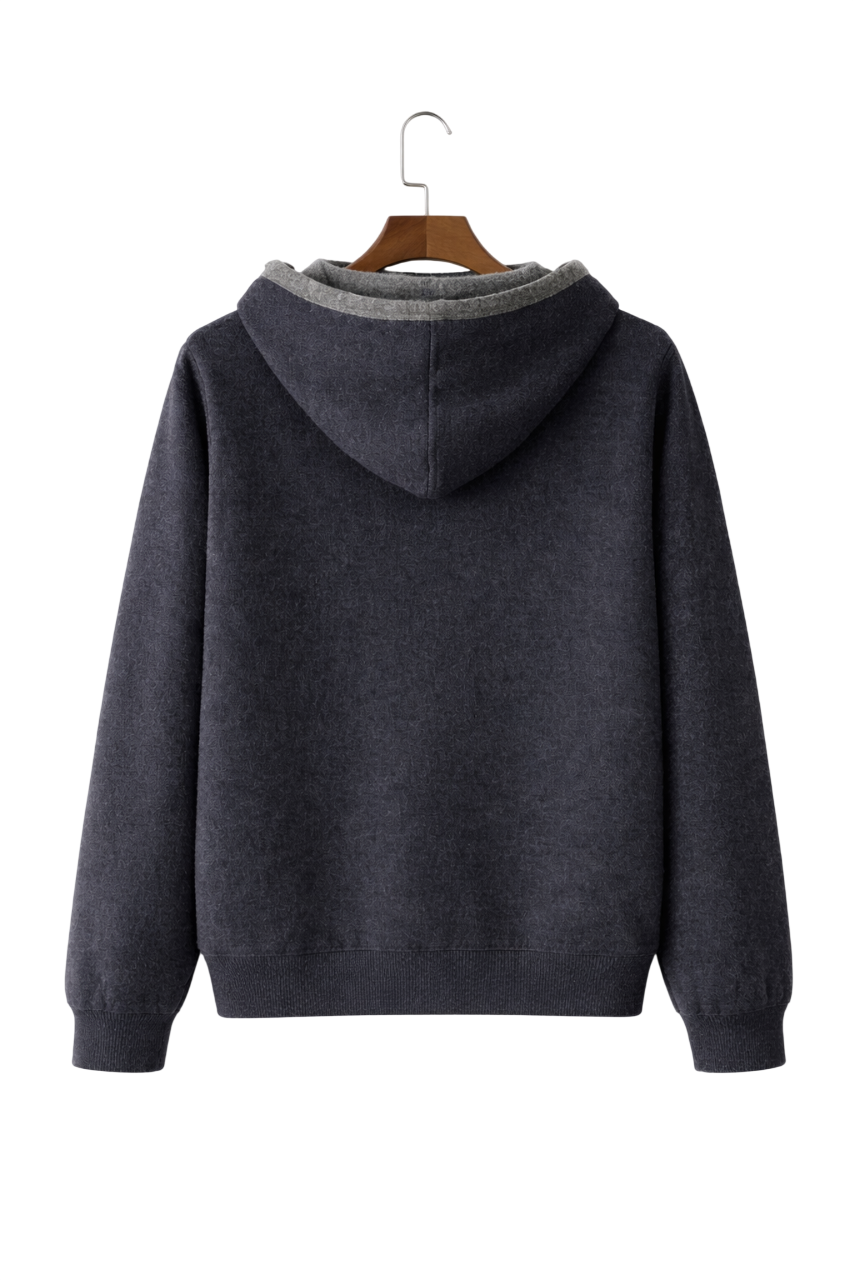 Herren Wende-Hoodie mit Reißverschluss und Seitentaschen