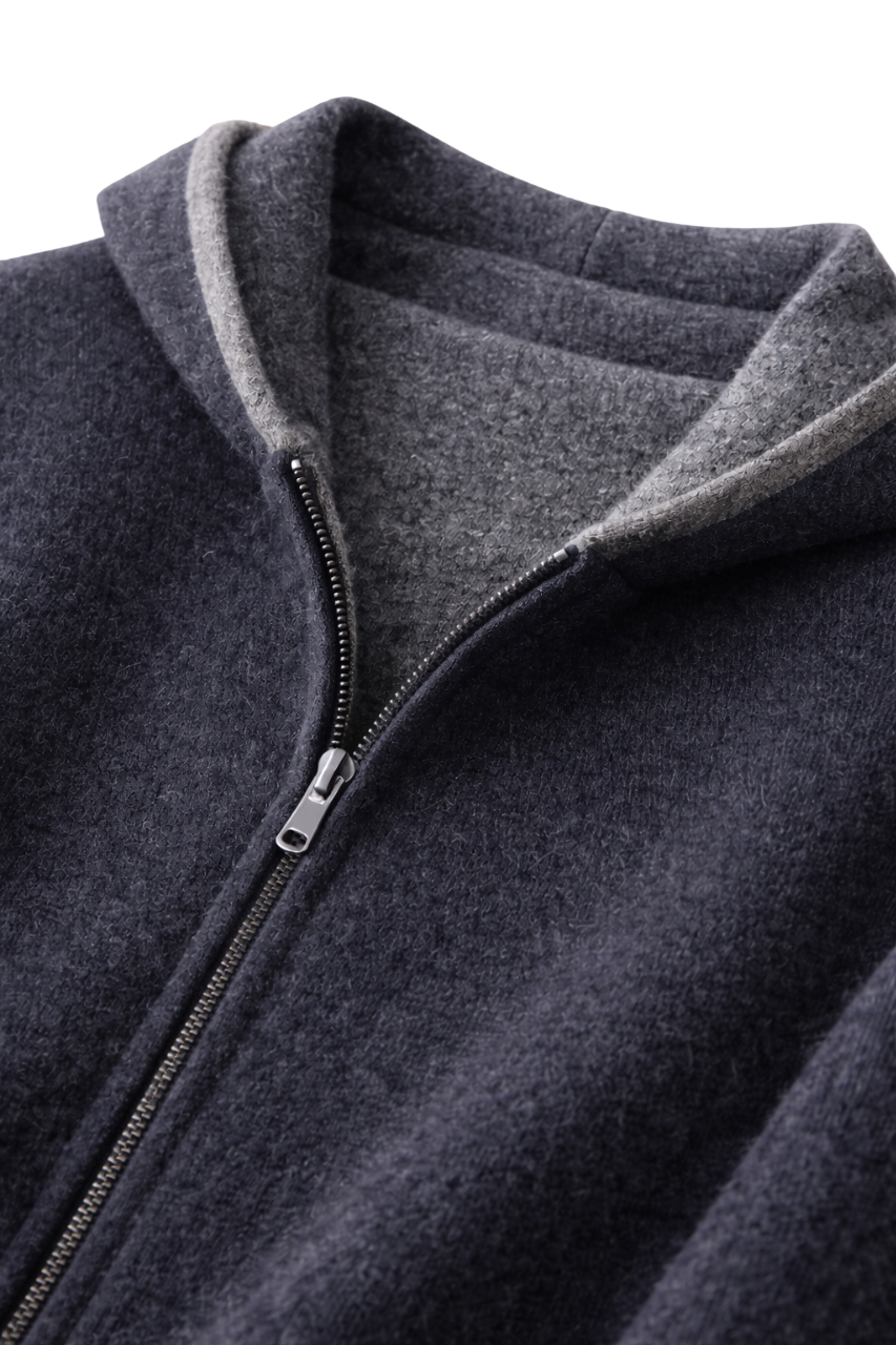 Herren Wende-Hoodie mit Reißverschluss und Seitentaschen