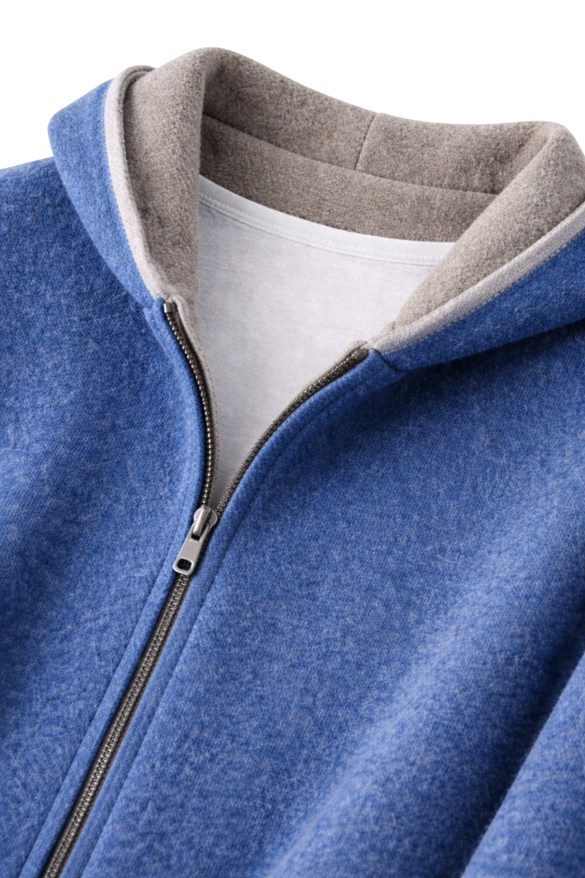 Herren Wende-Hoodie mit Reißverschluss und Seitentaschen