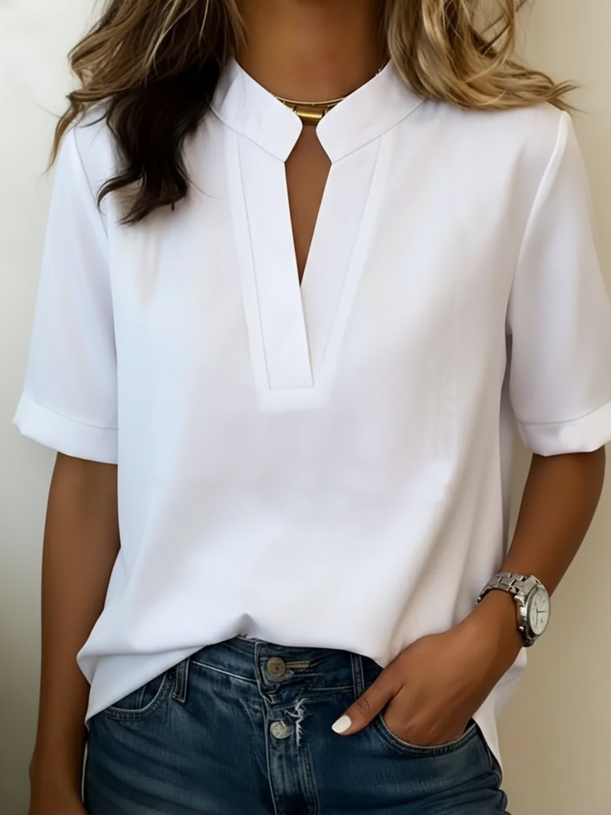 Damen Bluse mit V-Ausschnitt | Vielseitiges Modell für Alltag und Freizeit