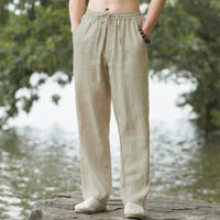 Herren-Leinen Strandhose mit Kordelzug | Bequeme Sommermode für Freizeit und Urlaub